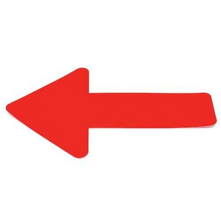 Signalizační podlahové značení, šipka 180x180 mm, červená