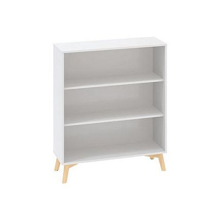 Nízká otevřená skříň Alfa Root, 2 police, 100 x 45 x 121,5 cm, bílá