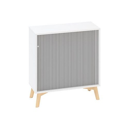 Nízká skříň Alfa Root s roletou, 1 police, 80 x 45 x 88,7 cm, bílá