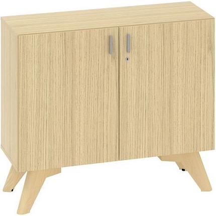 Nízká skříň Alfa Root s dvířky, 1 police, 100 x 47 x 88,7 cm, dub