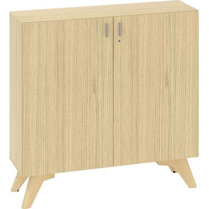 Nízká skříň Alfa Root s dvířky, 2 police, 120 x 47 x 121,5 cm, dub