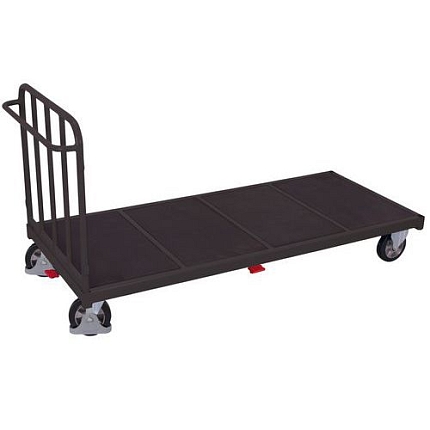 Plošinový vozík s protiskluzovým povrchem, gumová kola, 217,5 x 90 x 110,5 cm, šedý