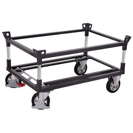 Transportní plošina s nástavbou na palety, do 1 200 kg, 127 x 107 x 72 cm, šedá