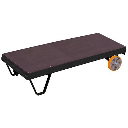 Dvoukolová transportní plošina s protiskluzovým povrchem, do 2 000 kg, šedá, polyuretanová kola, 160,5 x 90 x 34 cm