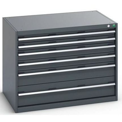 Dílenská zásuvková skříň Bott Cubio 200, 80 x 105 x 75 cm, 6 zásuvek, antracit-antracit