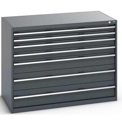 Dílenská zásuvková skříň Bott Cubio 200, 100 x 130 x 75 cm, 7 zásuvek, antracit-antracit
