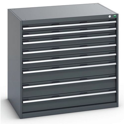 Dílenská zásuvková skříň Bott Cubio 200, 100 x 105 x 75 cm, 8 zásuvek, antracit-antracit