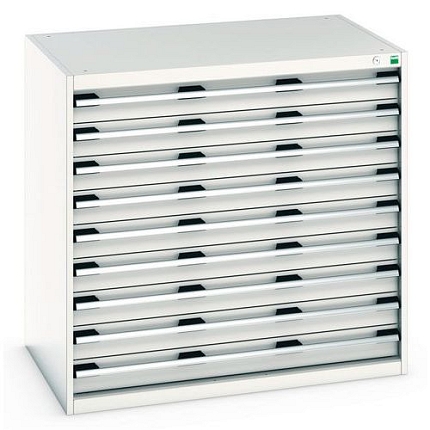 Dílenská zásuvková skříň Bott Cubio 200, 100 x 105 x 75 cm, 9 zásuvek, šedá-šedá