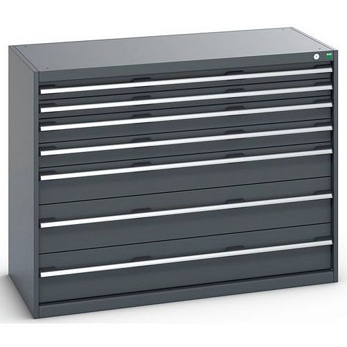 Dílenská zásuvková skříň Bott Cubio 200, 100 x 130 x 65 cm, 7 zásuvek, antracit-antracit