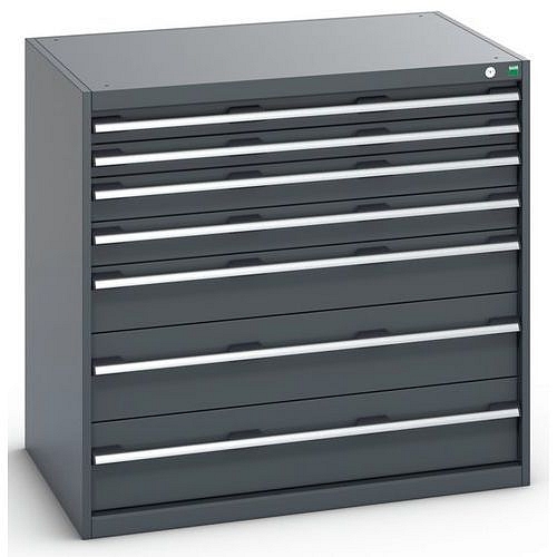 Dílenská zásuvková skříň Bott Cubio 200, 100 x 105 x 75 cm, 7 zásuvek, antracit-antracit