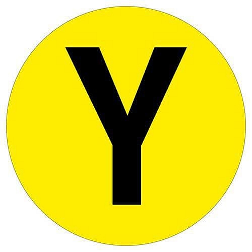 Kulatá samolepicí značka na zem, písmeno Y