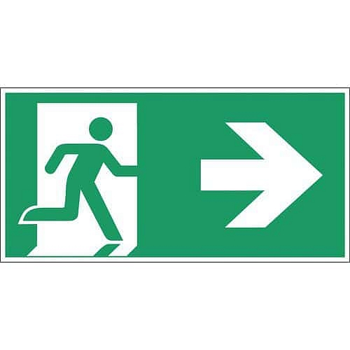 Nouzový východ šipka vpravo, polypropylen, rozměr: 20 cm