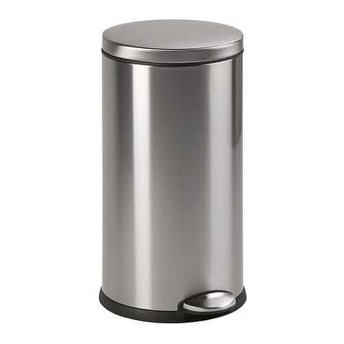 Odpadkový koš s nožním pedálem Basic 30 l z matné nerezové oceli