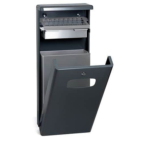 Venkovní odpadkový koš s krytem proti dešti 32 l antracitový