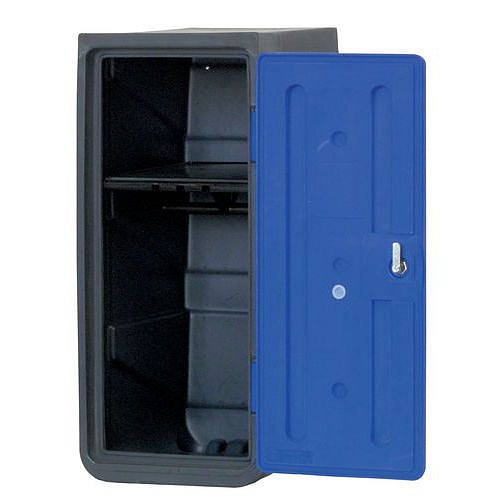 Plastová šatní skříň EMP, s policí, 1 oddíl, modrá