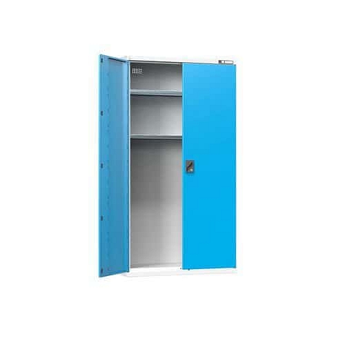 Dílenská dobíjecí skříň, 1044 x 405 x 1950 mm, šedá-modrá