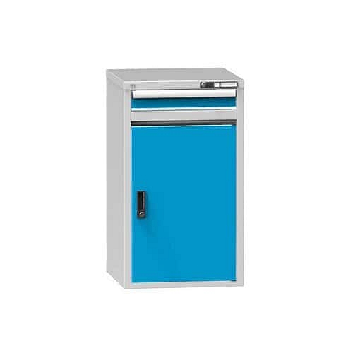 Zásuvková skříň ZA1, 578 x 600 x 990 mm, šedá-modrá