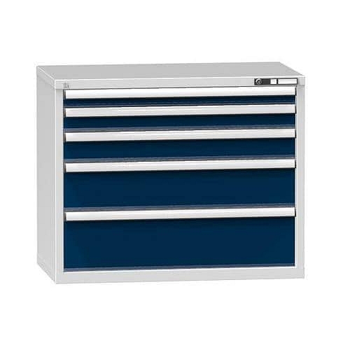 Zásuvková skříň ZC5, 1037 x 600 x 840 mm, šedá-tmavě modrá