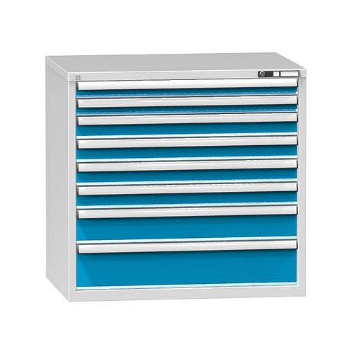 Zásuvková skříň ZG5, 1037 x 753 x 990 mm, šedá-modrá