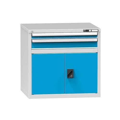 Zásuvková skříň ZK2, 884 x 753 x 840 mm, šedá-modrá