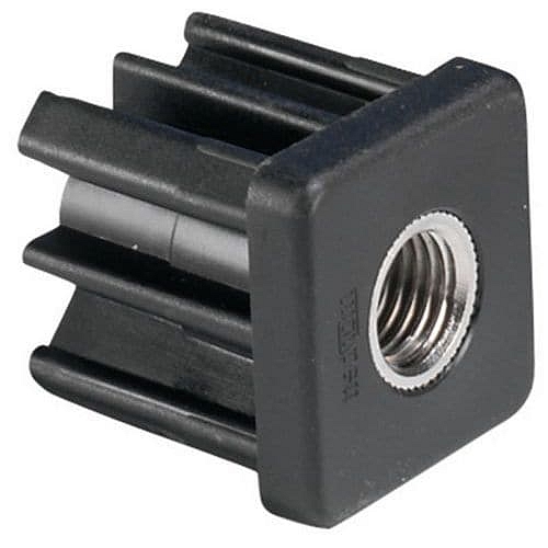 Zásuvná koncovka CALDIC pro čtyřhranné trubky, 30 x 30 mm, průměr 16 mm