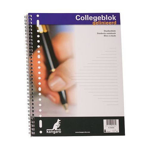 Blok kroužkový Kangaro, s boční spirálou, linkovaný, 5 ks