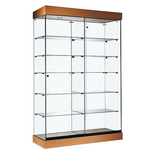 Produktové vitríny Manutan, 192 x 46 x 125 cm, 2 oddíly