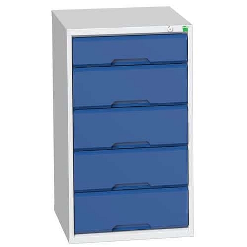 Dílenská zásuvková skříň Bott Verso, 90 x 52,5 x 55 cm, 7 zásuvek, šedá-modrá