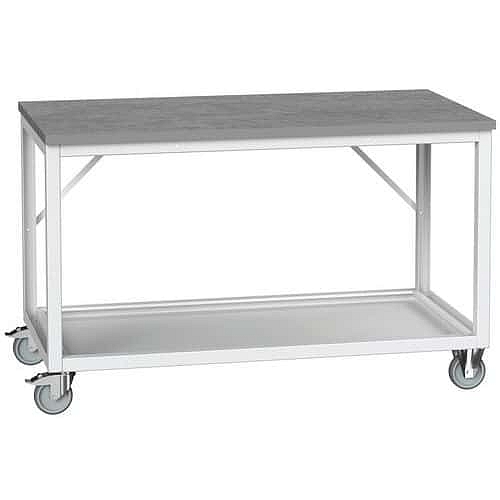 Mobilní dílenský stůl Bott Verso Frame, 93 x 150 x 80 cm, linoleum, šedá-šedá