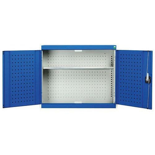 Závěsné skříňky Bott Cubio s perfopanely, 1 police, 70 x 52,5 x 32,5 cm, šedá-modrá