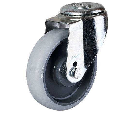 TPE transportní kolo se středovým otvorem, průměr 200 mm, otočné, kuličková ložiska