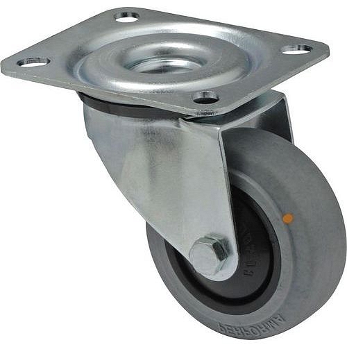 Gumové antistatické transportní kolo s přírubou, průměr 125 mm, otočné, kuličkové ložisko