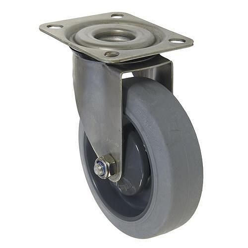 Gumová transportní kola s přírubou, průměr 100 - 200 mm, otočná, kluzná ložiska