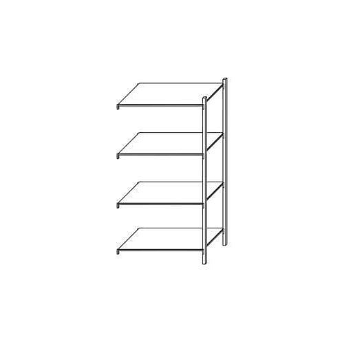 Drátěný regál, přístavbový, 200 x 100,6 x 53,5 cm, 1 100kg, 6 polic, stříbrný