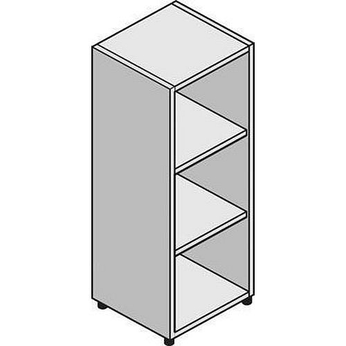 Střední úzká skříň System, 131 x 43 x 45 cm, otevřená