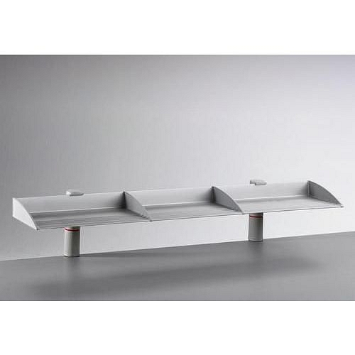 Odkládací police, šířka 1 200 mm, šedá