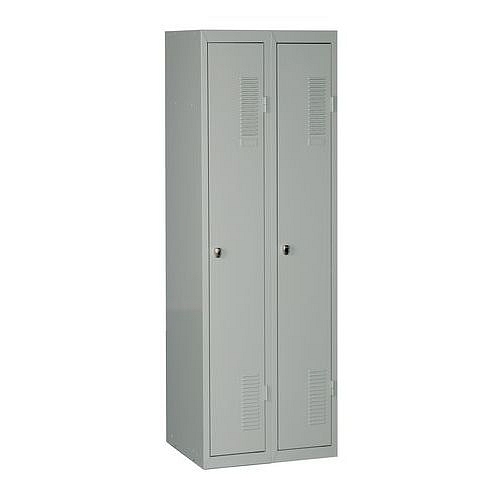 Montovaná šatní skříň DURO MONT, 2 oddíly, šedá/šedá, otočný uzávěr