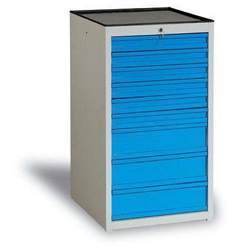 Dílenská zásuvková skříň, 108 x 59 x 62 cm, 9 zásuvek