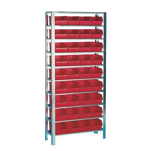 Policový regál s boxy Unibox (36 ks)