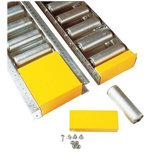 Koncový doraz pro paletové válečkové dopravníky šířky 220 mm