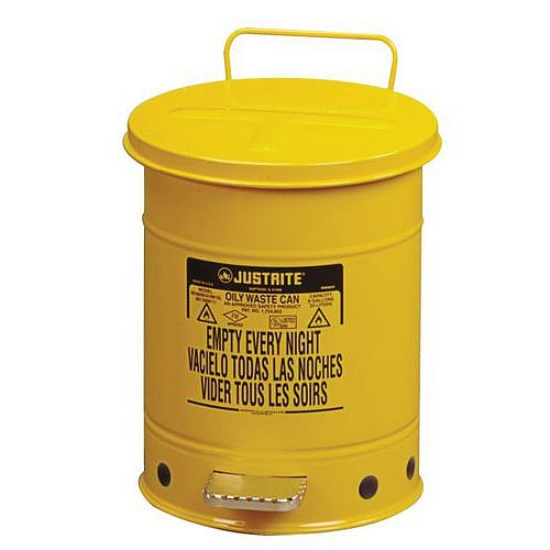 Kovové odpadkové koše pro hořlavé a nebezpečné látky, objem 53 l