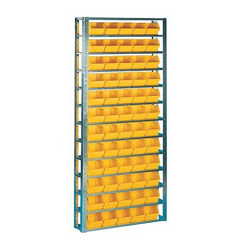 Policový regál s boxy Unibox (60 ks)