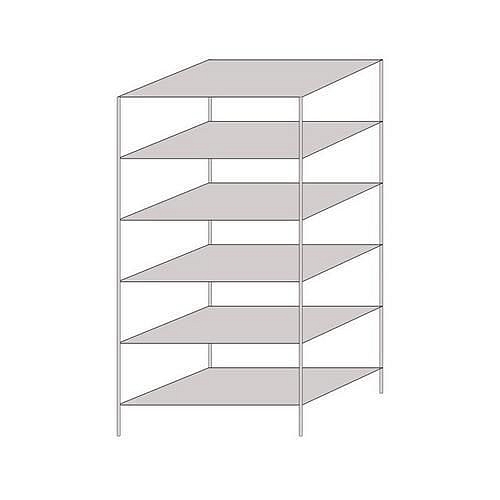 Bezšroubové kovové regály Hathor, oboustranné