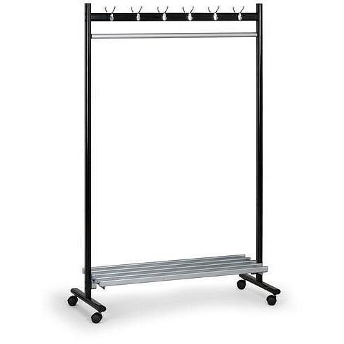 Řadový stojanový věšák Jerry II s policí