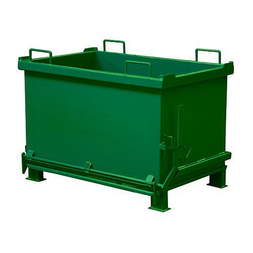 Kontejner s výklopným dnem, objem 1 000 l, zelený