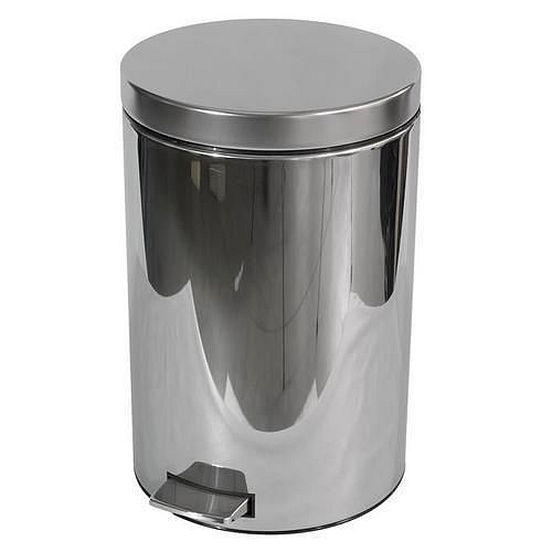 Kovový odpadkový koš Merida Clean, objem 20 l, lesklý nerez