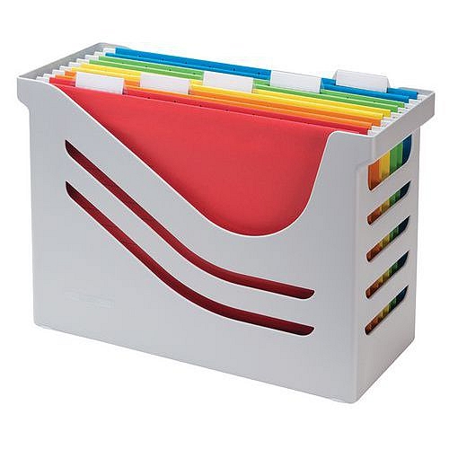 Zásobník na závěsné pořadače Djois, kapacita 15 pořadačů, šedá