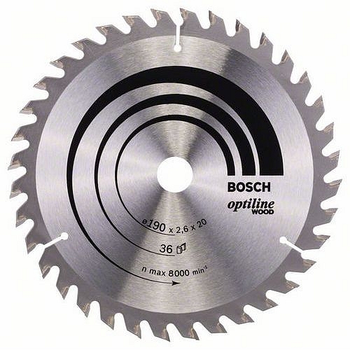 Bosch - Pilový kotouč Optiline Wood 190 x 20/16 x 2,6 mm, 36