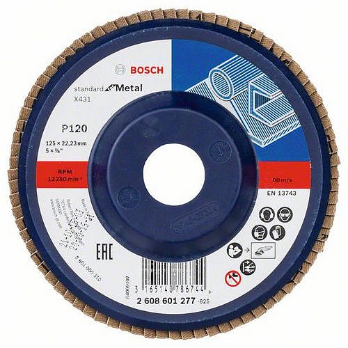 Bosch - Lamelový brusný kotouč X431, Standard for Metal 125 mm, 22,23 mm, 120, 10 BAL