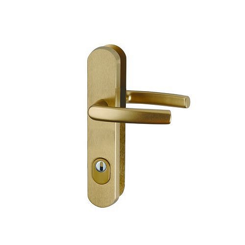 Bezpečnostní dveřní kování, rozteč 90 mm, klika/klika, bronzové